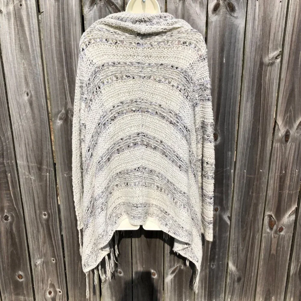 Free People Small Anthropologie Cardigan Sweater Knit Runaway Love Gray Top - Picture 10 of 13